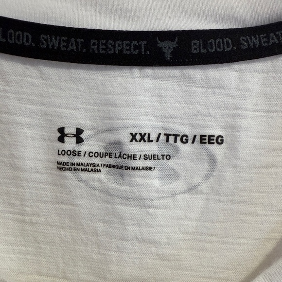 UNDER ARMOUR PROJECT ROCK WHITE MUSCLE TEE - Picture 2 of 6